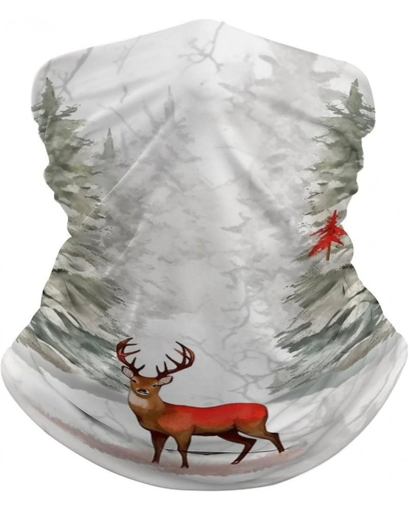 Forest Christmas Snowy Scene Deer Crested Bird Face Scarf Head Wraps Headwear Bandana Headband Balaclava Neck Gaiter Style $9...