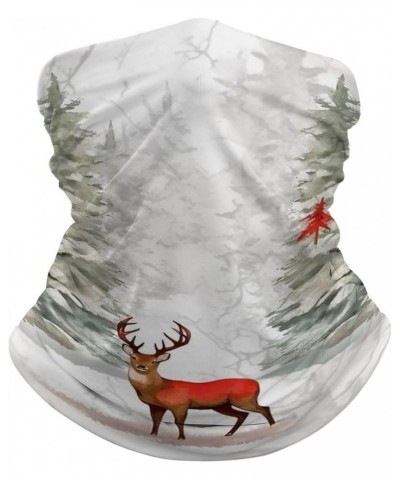 Forest Christmas Snowy Scene Deer Crested Bird Face Scarf Head Wraps Headwear Bandana Headband Balaclava Neck Gaiter Style $9...