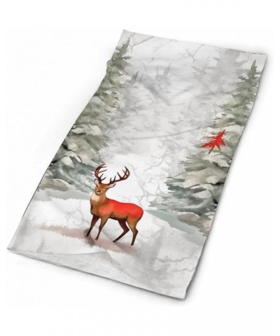 Forest Christmas Snowy Scene Deer Crested Bird Face Scarf Head Wraps Headwear Bandana Headband Balaclava Neck Gaiter Style $9...