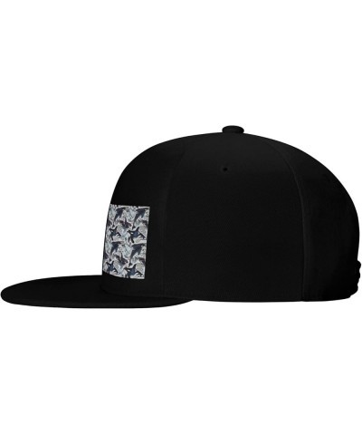 Killer Whale Print Four Seasons Baseball Cap Adjustable Stylish Hip Hop Hat Outdoor Sports Cap Sunhat Black $14.17 Baseball Caps