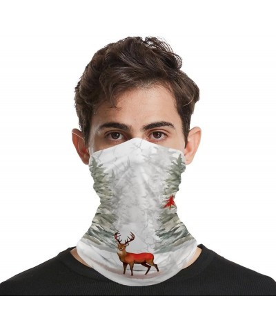 Forest Christmas Snowy Scene Deer Crested Bird Face Scarf Head Wraps Headwear Bandana Headband Balaclava Neck Gaiter Style $9...