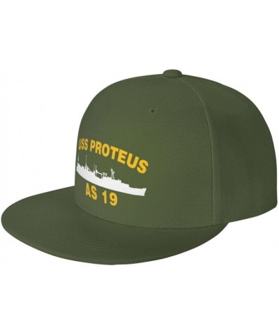 USS Proteus AS 19 Flag-Trucker Hats Denim Hats Cowboy Knit hat Baseball Caps Fisherman's hat Moss Green $12.43 Baseball Caps