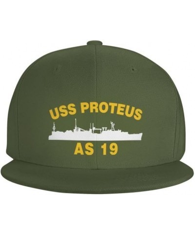 USS Proteus AS 19 Flag-Trucker Hats Denim Hats Cowboy Knit hat Baseball Caps Fisherman's hat Moss Green $12.43 Baseball Caps