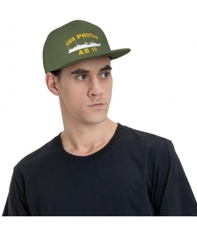 USS Proteus AS 19 Flag-Trucker Hats Denim Hats Cowboy Knit hat Baseball Caps Fisherman's hat Moss Green $12.43 Baseball Caps