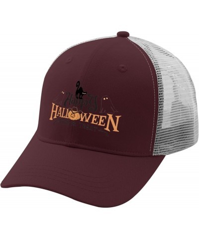 Halloween Pumpkin Trick Treat Ghost cat Sun hat Hunting hat Apricot Custom hat Gifts for Dad Golf Caps Chestnut Red $9.98 Sun...