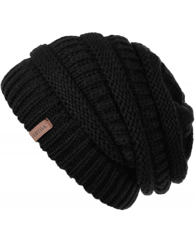 Womens Winter Slouchy Beanie Hat Knit Warm Winter Hats for Women Soft Stretch Ski Cap Ladies Beanies 01-black $10.79 Skullies...