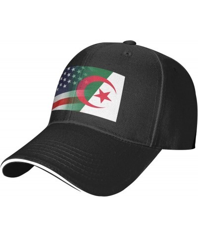 USA and Algeria Flag-Baseball Caps Denim Hats Cowboy Knit hat Fisherman's hat Black $12.96 Baseball Caps