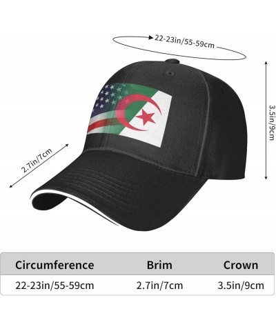 USA and Algeria Flag-Baseball Caps Denim Hats Cowboy Knit hat Fisherman's hat Black $12.96 Baseball Caps