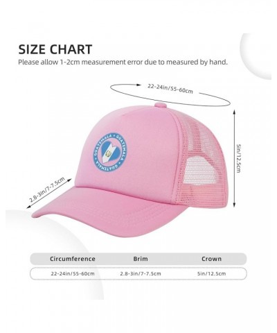 Guatemala Flag Baseball Cap Casual Man's Womans Golf Hat Adjusting Solid Color Mesh Golf Hat Pink $10.93 Baseball Caps