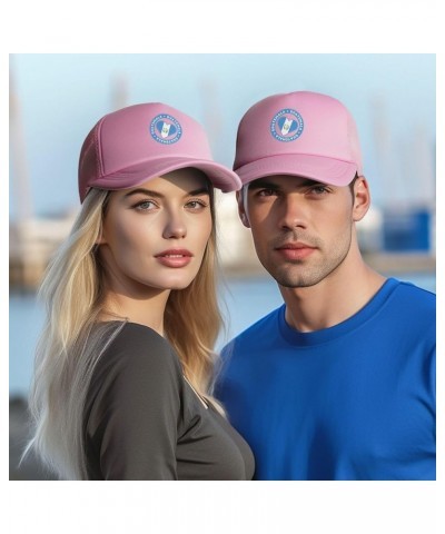 Guatemala Flag Baseball Cap Casual Man's Womans Golf Hat Adjusting Solid Color Mesh Golf Hat Pink $10.93 Baseball Caps