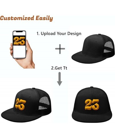 Custom Hats Design Your Own Personalized Baseball Cap Trucker Hat for Men Kids Logo Maker Black Embroidery -Text Only F-baseb...