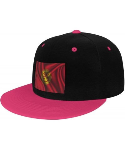 Silk Style Flag of Kyrgyzstan Snapback Hat for Men Women Baseball Cap Trucker Flat Bill Hats Dad Caps Pink $10.18 Baseball Caps