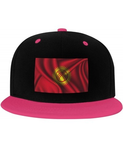 Silk Style Flag of Kyrgyzstan Snapback Hat for Men Women Baseball Cap Trucker Flat Bill Hats Dad Caps Pink $10.18 Baseball Caps