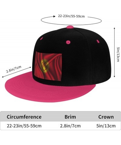 Silk Style Flag of Kyrgyzstan Snapback Hat for Men Women Baseball Cap Trucker Flat Bill Hats Dad Caps Pink $10.18 Baseball Caps