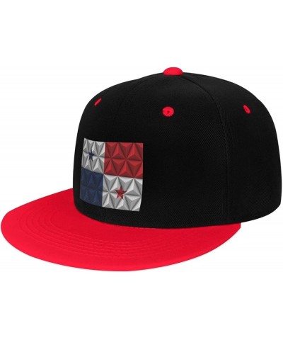 Panama Flag with Polygonal Effect Snapback Hat for Men Women Baseball Cap Trucker Flat Bill Hats Dad Caps Red $12.12 Baseball...