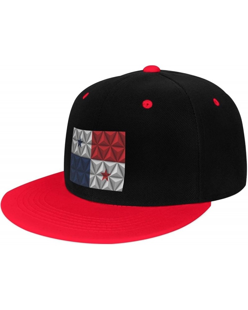 Panama Flag with Polygonal Effect Snapback Hat for Men Women Baseball Cap Trucker Flat Bill Hats Dad Caps Red $12.12 Baseball...