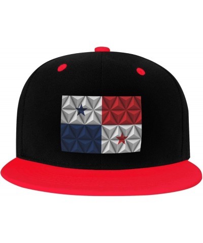 Panama Flag with Polygonal Effect Snapback Hat for Men Women Baseball Cap Trucker Flat Bill Hats Dad Caps Red $12.12 Baseball...