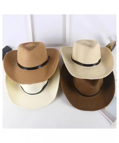 Large Size Foldable Jazz Straw Hat Men and Women Summer Beach Outdoor Sports Sun Hat Beige $20.24 Sun Hats