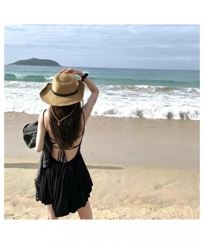 Large Size Foldable Jazz Straw Hat Men and Women Summer Beach Outdoor Sports Sun Hat Beige $20.24 Sun Hats