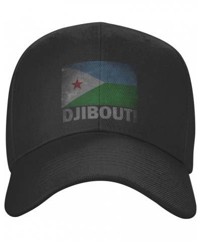 Retro Djibouti Flag Classic Duckbill Caps for Stylish Sun Protection Black $14.33 Baseball Caps