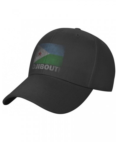 Retro Djibouti Flag Classic Duckbill Caps for Stylish Sun Protection Black $14.33 Baseball Caps