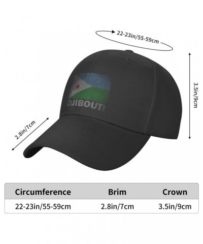 Retro Djibouti Flag Classic Duckbill Caps for Stylish Sun Protection Black $14.33 Baseball Caps