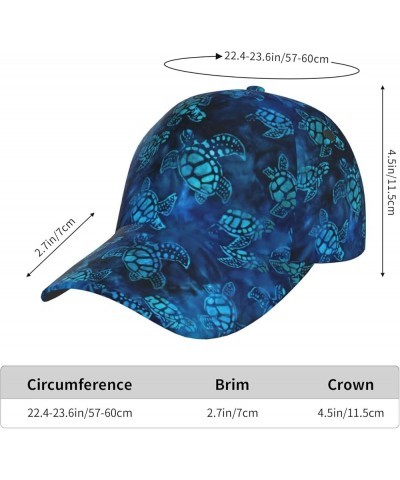 White Dog and Flowers Fashion Casual Sun Hat Women's Baseball Cap Men's Adjustable Sun Hat, Unisex Baseball Cap Sea Turtle-bl...