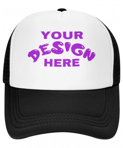 Custom Hats Add Your Custom,Custom Name Cap,Custom Hat Design Your Own Classic Mens Womens Trucker Hats Black $7.91 Baseball ...