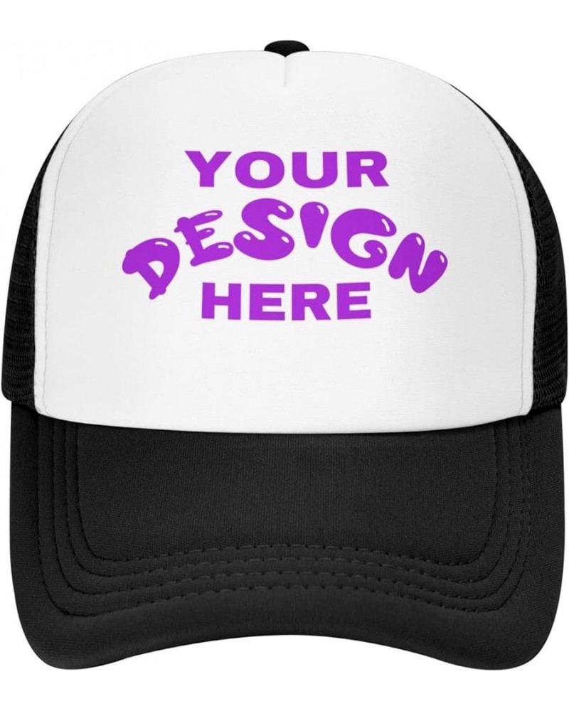 Custom Hats Add Your Custom,Custom Name Cap,Custom Hat Design Your Own Classic Mens Womens Trucker Hats Black $7.91 Baseball ...