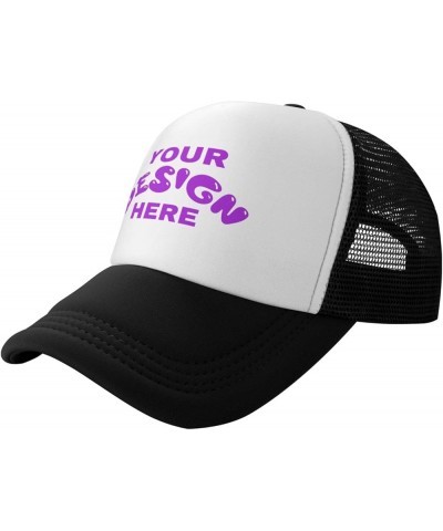 Custom Hats Add Your Custom,Custom Name Cap,Custom Hat Design Your Own Classic Mens Womens Trucker Hats Black $7.91 Baseball ...