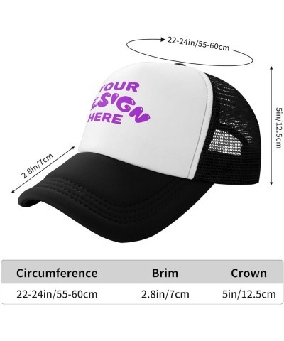 Custom Hats Add Your Custom,Custom Name Cap,Custom Hat Design Your Own Classic Mens Womens Trucker Hats Black $7.91 Baseball ...