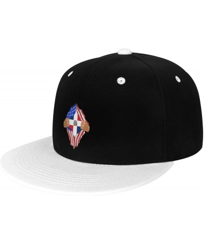 Hand Tear Flag of The Dominican Republic Snapback Hat for Men Women Baseball Cap Trucker Flat Bill Hats Dad Caps White $12.12...