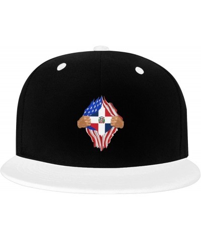 Hand Tear Flag of The Dominican Republic Snapback Hat for Men Women Baseball Cap Trucker Flat Bill Hats Dad Caps White $12.12...