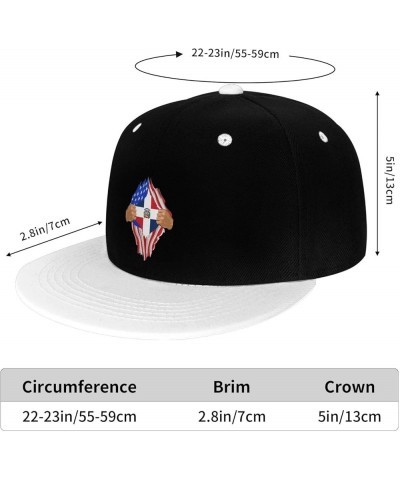 Hand Tear Flag of The Dominican Republic Snapback Hat for Men Women Baseball Cap Trucker Flat Bill Hats Dad Caps White $12.12...