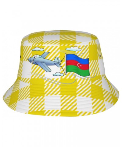 Bucket Hat Airplane with Azerbaijan Flag Fisherman's Cap Men and Women. Sun Hats Black $11.05 Bucket Hats