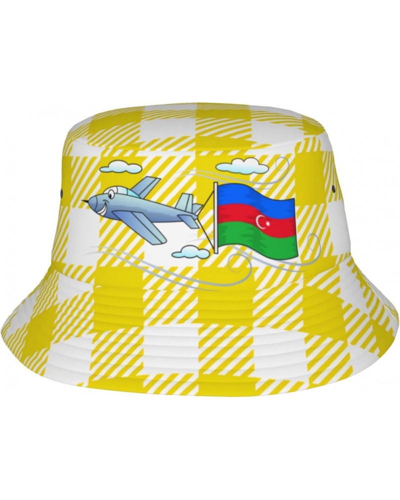 Bucket Hat Airplane with Azerbaijan Flag Fisherman's Cap Men and Women. Sun Hats Black $11.05 Bucket Hats