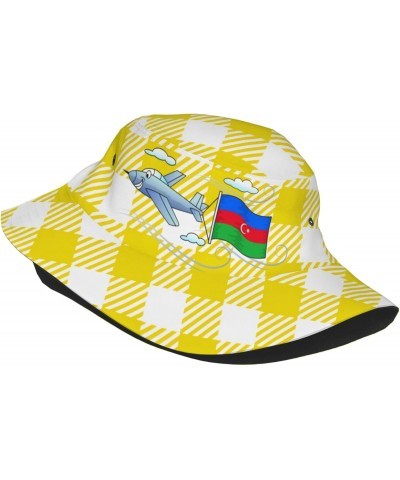 Bucket Hat Airplane with Azerbaijan Flag Fisherman's Cap Men and Women. Sun Hats Black $11.05 Bucket Hats