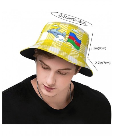 Bucket Hat Airplane with Azerbaijan Flag Fisherman's Cap Men and Women. Sun Hats Black $11.05 Bucket Hats