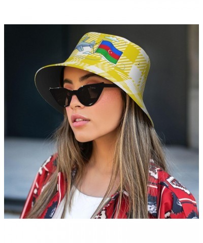 Bucket Hat Airplane with Azerbaijan Flag Fisherman's Cap Men and Women. Sun Hats Black $11.05 Bucket Hats