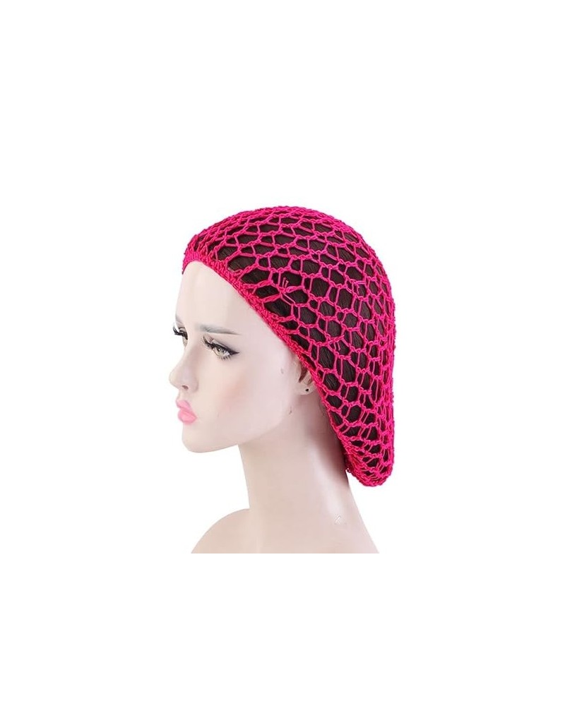 New Wide Band Mesh Hair Net Headbands for Sleeping Lady Hair Accessories Women Soft Crochet Hairnet Oversize Knit Hat Cap(lig...