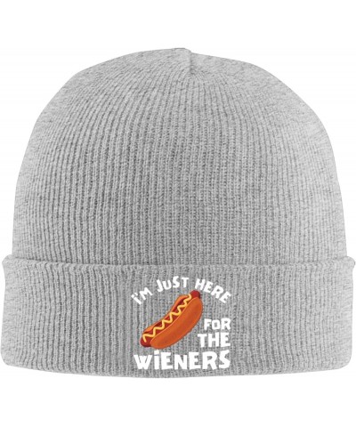 i Always Look for a hot Dog Wherever Cuff Beanie Cap Slouchy Knit Skull Cap Warm Winter hat Gray $9.44 Skullies & Beanies