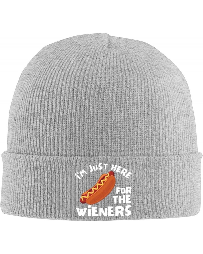 i Always Look for a hot Dog Wherever Cuff Beanie Cap Slouchy Knit Skull Cap Warm Winter hat Gray $9.44 Skullies & Beanies