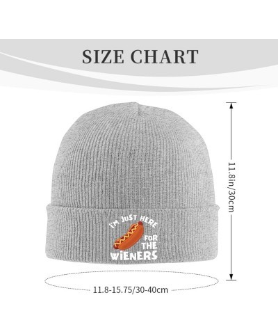 i Always Look for a hot Dog Wherever Cuff Beanie Cap Slouchy Knit Skull Cap Warm Winter hat Gray $9.44 Skullies & Beanies