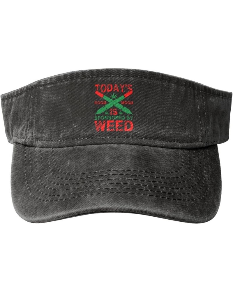 Today S Good Mood is Sponsored by Weed Sun Hat Sun Visor Hats for Women Men Baseball Cap Golf Hats Black $10.89 Visors