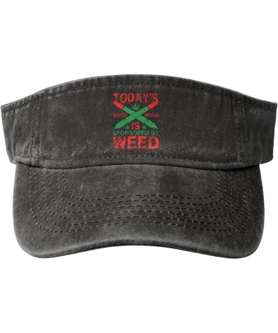 Today S Good Mood is Sponsored by Weed Sun Hat Sun Visor Hats for Women Men Baseball Cap Golf Hats Black $10.89 Visors