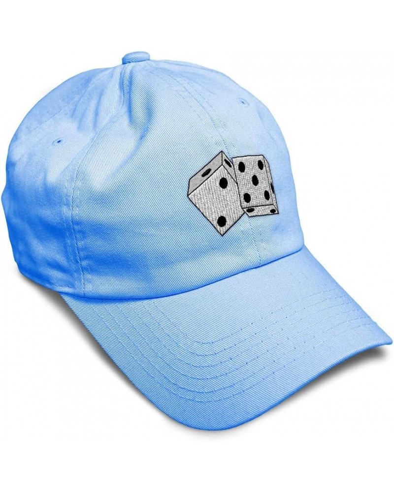 Soft Baseball Cap Game Dices Logo Embroidery Other Hobbies Game Dices Logo Cotton Dad Hats for Men & Women Light Blue Design ...