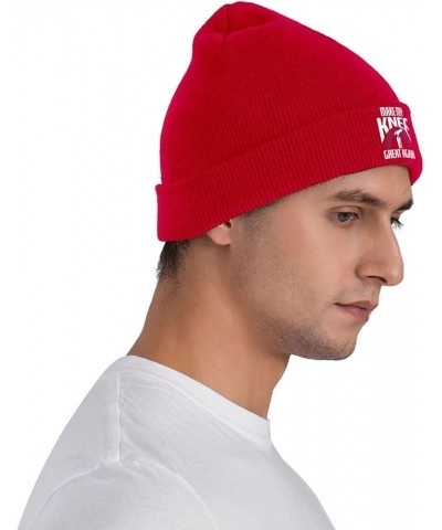 Make My Knee Great Again Beanie Men Slouchy Knit Skull Cap Black Warm Winter Ski Stocking Hats Red $8.00 Skullies & Beanies