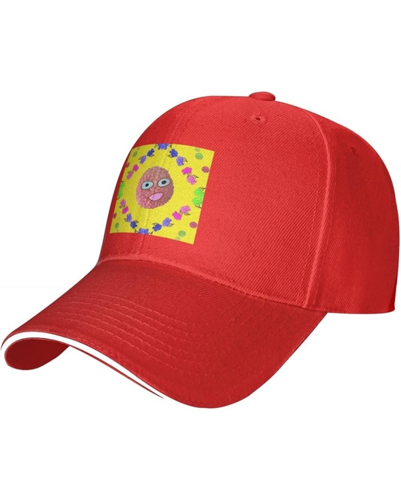 Smiley Lychee Picture Casual General Baseball Cap Black : Comfortable, Light Red $13.31 Baseball Caps