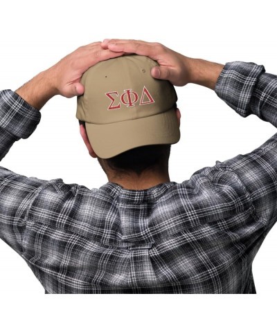 Sigma Phi Delta Fraternity Classic Dad Hat - Premium Chino Cotton Twill Cap Khaki Sigma Phi Delta 2 $15.99 Baseball Caps