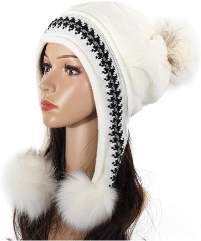 Fashion Womens Flower Knit Crochet Hat Winter Warm Cap Beret for Men French Beige-b $13.93 Berets